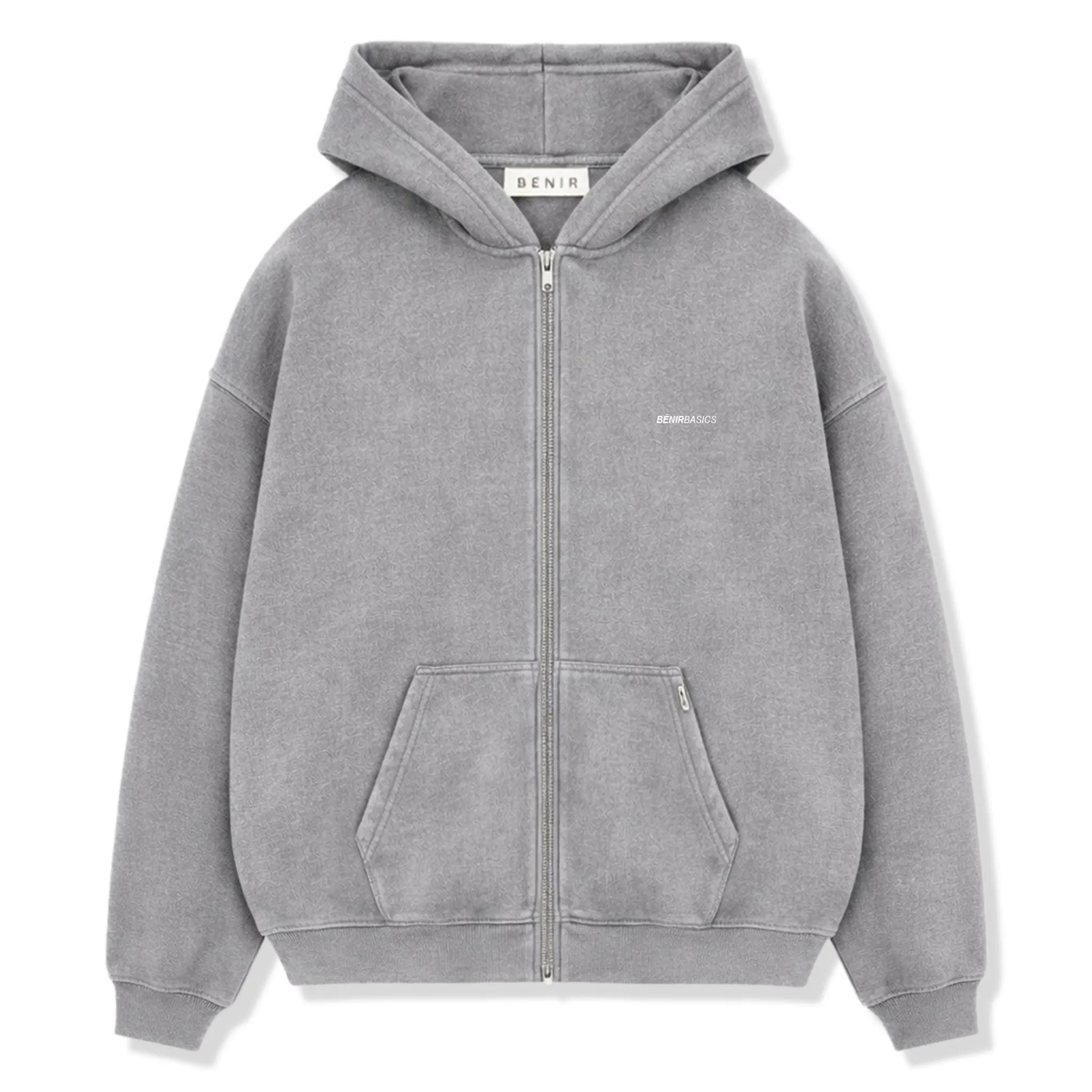 Bénir Clothing Club Basics Charcoal Zip-Up Hoodie